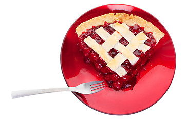 Image showing Cherry pie serving