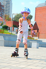 Image showing child on inline rollerblade skates