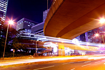 Image showing light trails in mega city