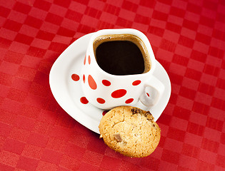 Image showing Turkish coffee with cookie