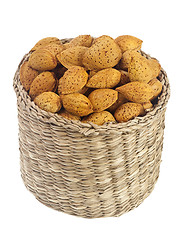 Image showing Basket of unshelled almonds