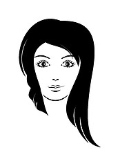 Image showing Beautiful girl, female icon - vector