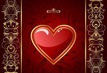 Image showing creative Valentine greeting card with heart