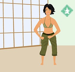 Image showing girl exercises in gym