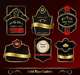 Image showing decorative dark gold frames labels