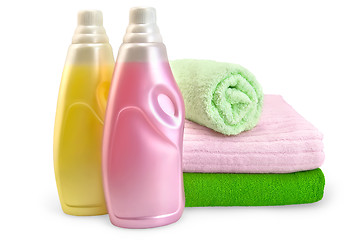 Image showing Fabric softener with towels