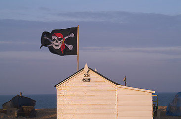 Image showing Pirate flag on hut