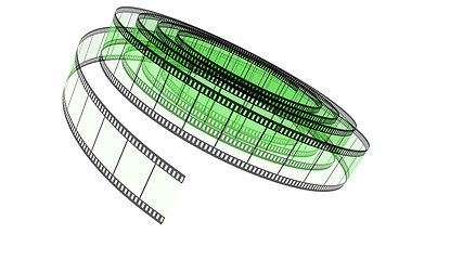 Image showing Green Segment color film rolled down