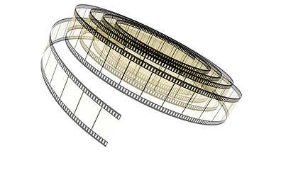 Image showing Sepia Segment color film rolled down