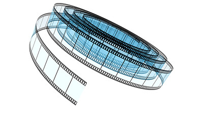 Image showing Blue Segment color film rolled down