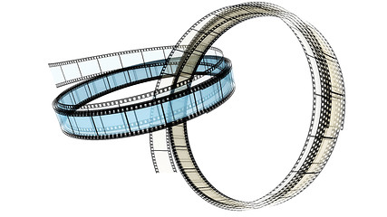 Image showing Two 3d blank films ring