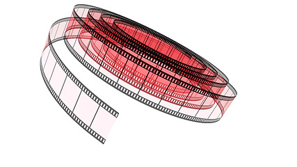 Image showing Red Segment color film rolled down