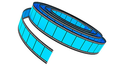 Image showing Blue Segment color film rolled down