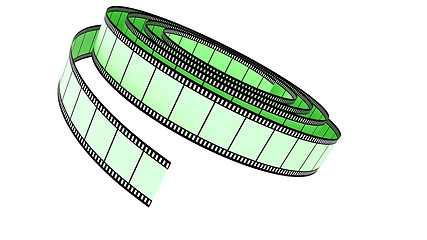 Image showing Green Segment color film rolled down