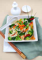 Image showing Asian Noodle Vegetarian Soup