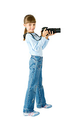 Image showing The girl - photographer