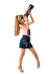 Image showing The girl - photographer