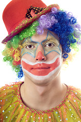 Image showing Close-up portrait of a clown