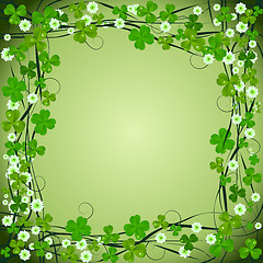 Image showing Clover frame background