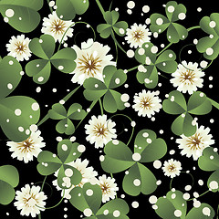 Image showing Clover leaves background 