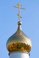 Image showing Church dome with a cross