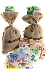 Image showing Money bags with Euros