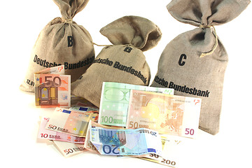 Image showing Money bags with Euros