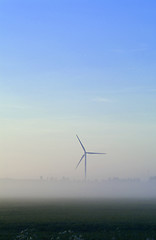 Image showing Wind turbine in mist