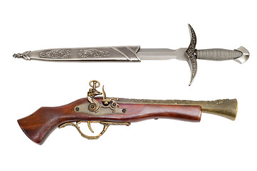 Image showing Pistol and dagger
