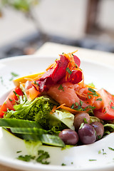 Image showing Delicious smoked salmon salad