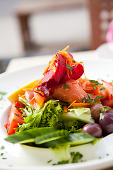 Image showing Delicious smoked salmon salad