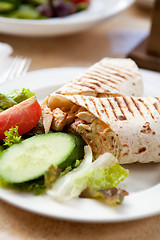 Image showing Delicious chicken wrap