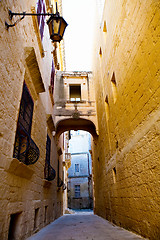 Image showing Narrow street of Mdina, Malta