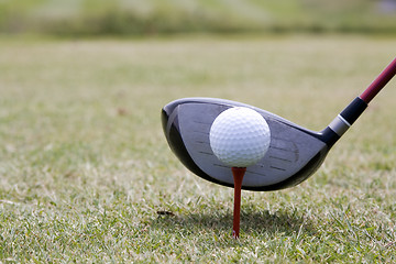 Image showing Left Handed Driver and Ball