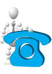 Image showing Man with blue phone symbol