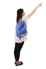 Image showing Schoolgirl with backpack.