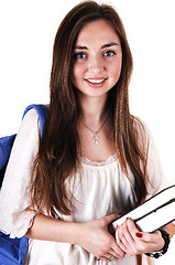 Image showing Schoolgirl with backpack.