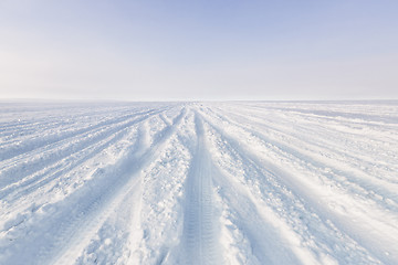 Image showing Snowy tracks