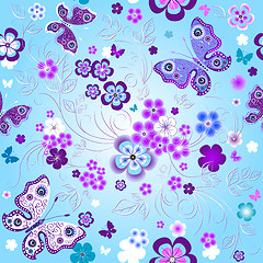 Image showing Spring seamless floral pattern