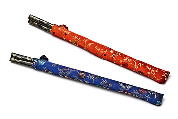 Image showing Two set of chopsticks 