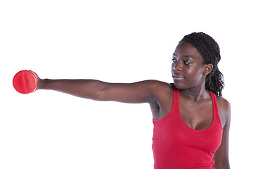 Image showing Wealthy african woman exercising