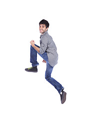 Image showing Happy young man jump