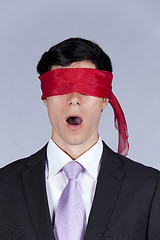 Image showing blindfold businessman