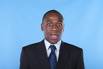 Image showing Surprised african businessman