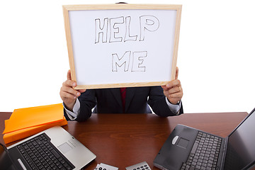 Image showing Help this businessman