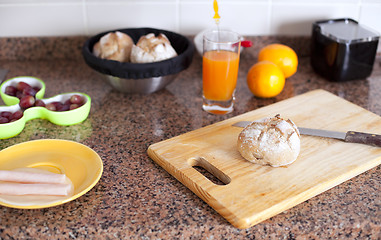 Image showing Fresh food at the kitchen table