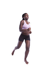 Image showing African woman running