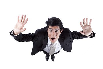 Image showing Businessman in panic