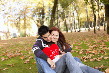 Image showing Love and affection between a young couple