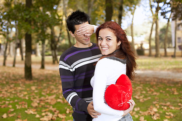 Image showing Young couple celebrating Valentine Day